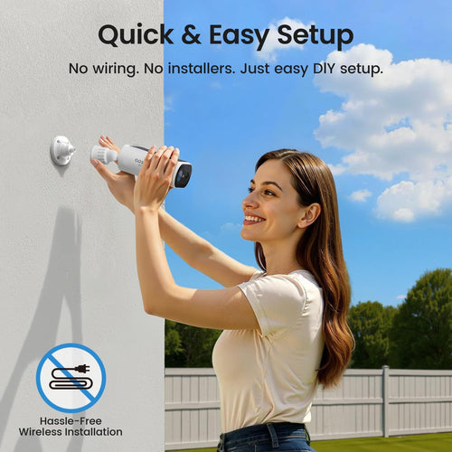2K QHD Solar Security Cameras Wireless Outdoor System, 4-Cam-Kit | 2K Color Night Vision, Solar Powered, Stren&Light Alarms, 2Mins DIY Installation, No Subscription Required