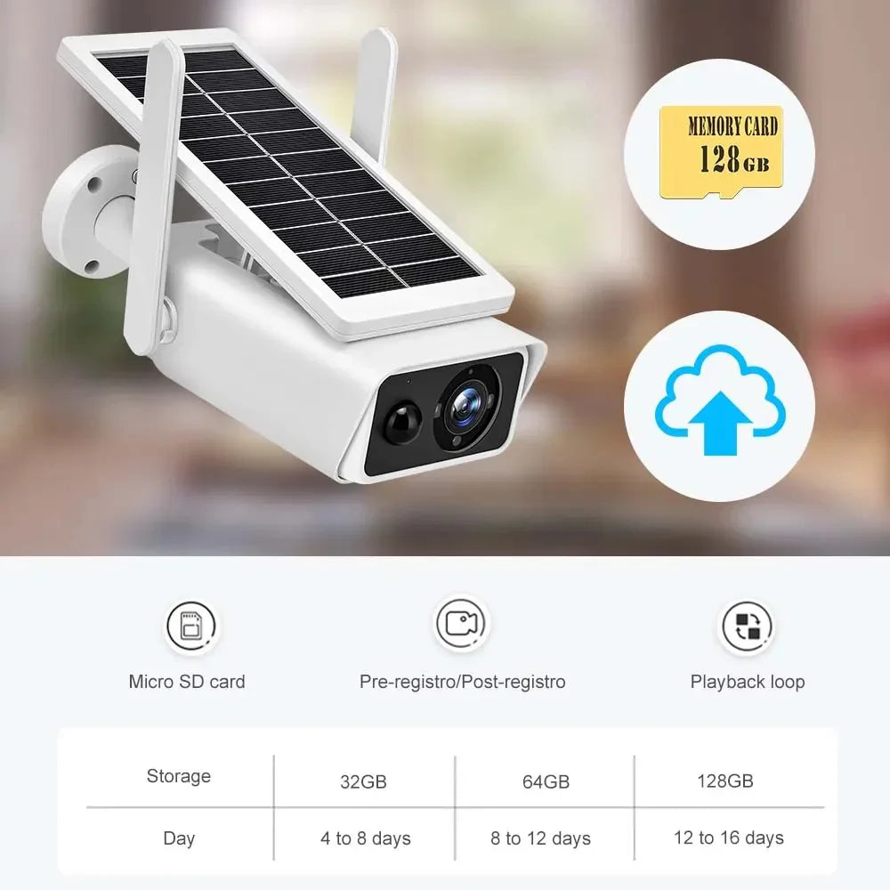 ICSEE 5MP Solar-Powered WiFi Security Camera with 2MP Battery, PIR Human Detection, and IP66 Waterproof Rating for Outdoor Use